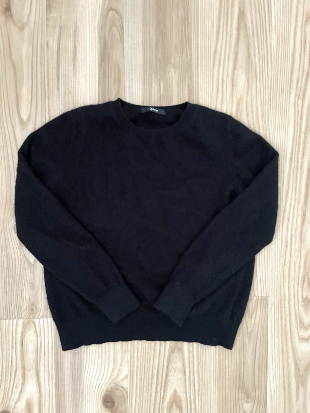 QUINCE 100% Cashmere Mongolian Crewneck Sweater Classic Black size XL